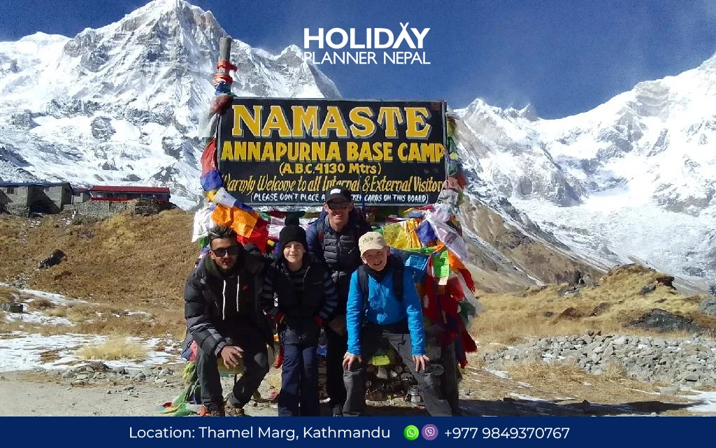 Trekkers on the Annapurna Base Camp in Nepal