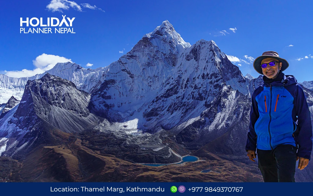 guest enjoying photoshoot at Everest Base Camp Luxury Trek