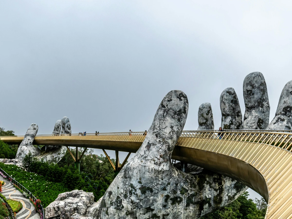 View of Golden Hand Bridge during Vietnam Tour package