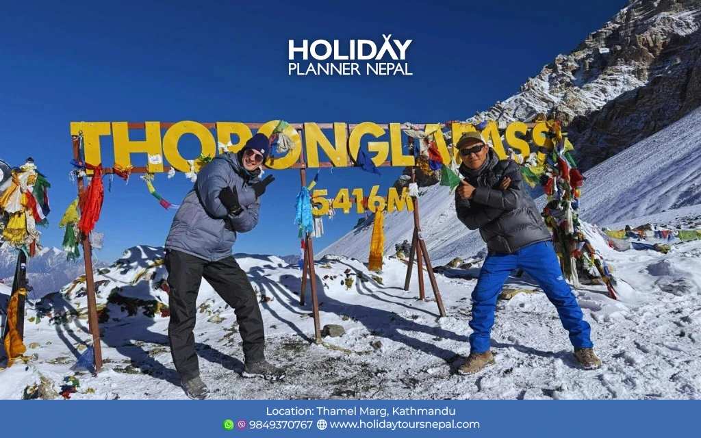 scenic view of thorang la pass at Annapurna circuit trek