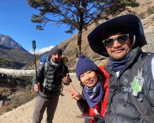 Selfie taken during the trek