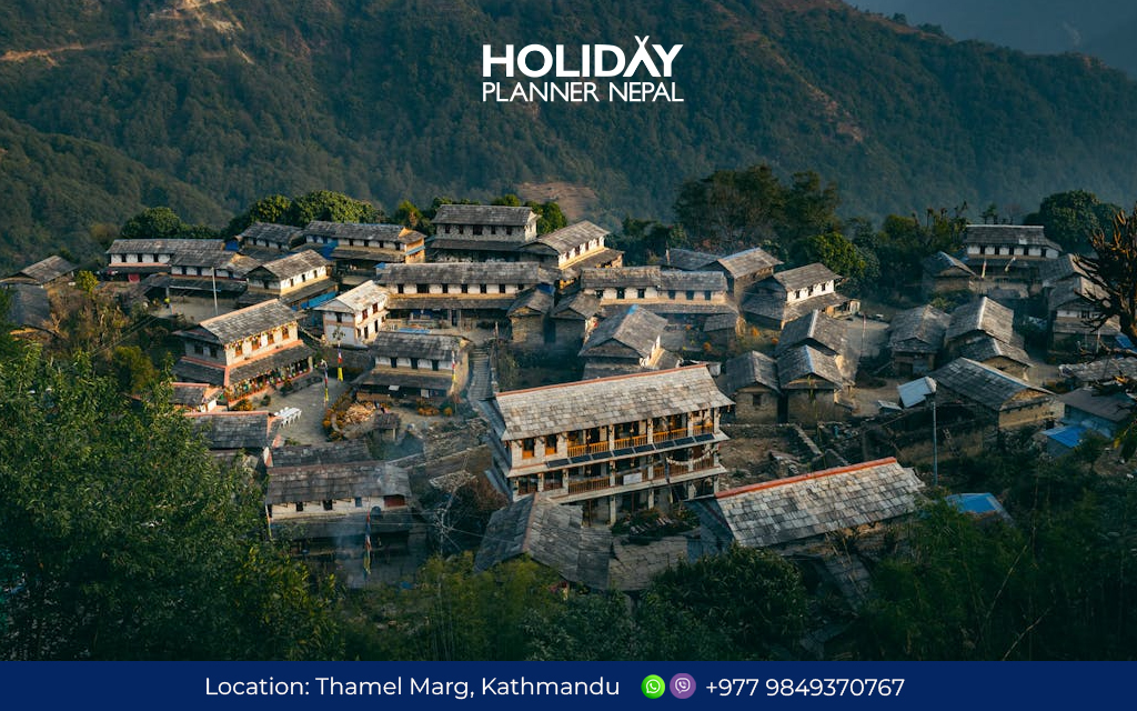 Traditional Gurung stone houses and cultural lifestyle in Ghandruk Village