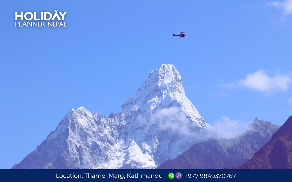 Helicopter above ama dablam