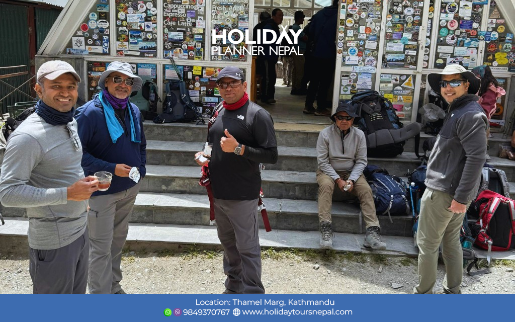 Trekkers enjoying Teahouse at Short Annapurna Circuit Trekking