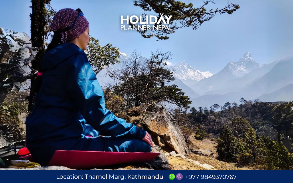 Yoga Tour in Nepal with Himalayan mountain view
