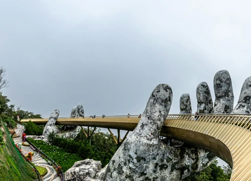View of Golden Hand Bridge during Vietnam Tour package