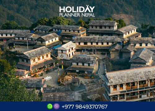 Traditional Gurung stone houses and cultural lifestyle in Ghandruk Village